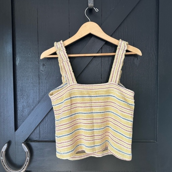 Madewell Texture & Thread Tie-Front Boho Tank Top in Smithfield Stripe Sz M - Picture 10 of 11